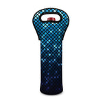 Blue Disco Lights Pattern Print Single Neoprene Wine Tote