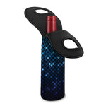 Blue Disco Lights Pattern Print Single Neoprene Wine Tote