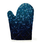 Blue Disco Lights Pattern Print Single Oven Mitt