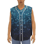 Blue Disco Lights Pattern Print Sleeveless Baseball Jersey