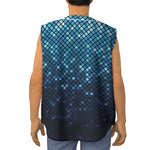 Blue Disco Lights Pattern Print Sleeveless Baseball Jersey