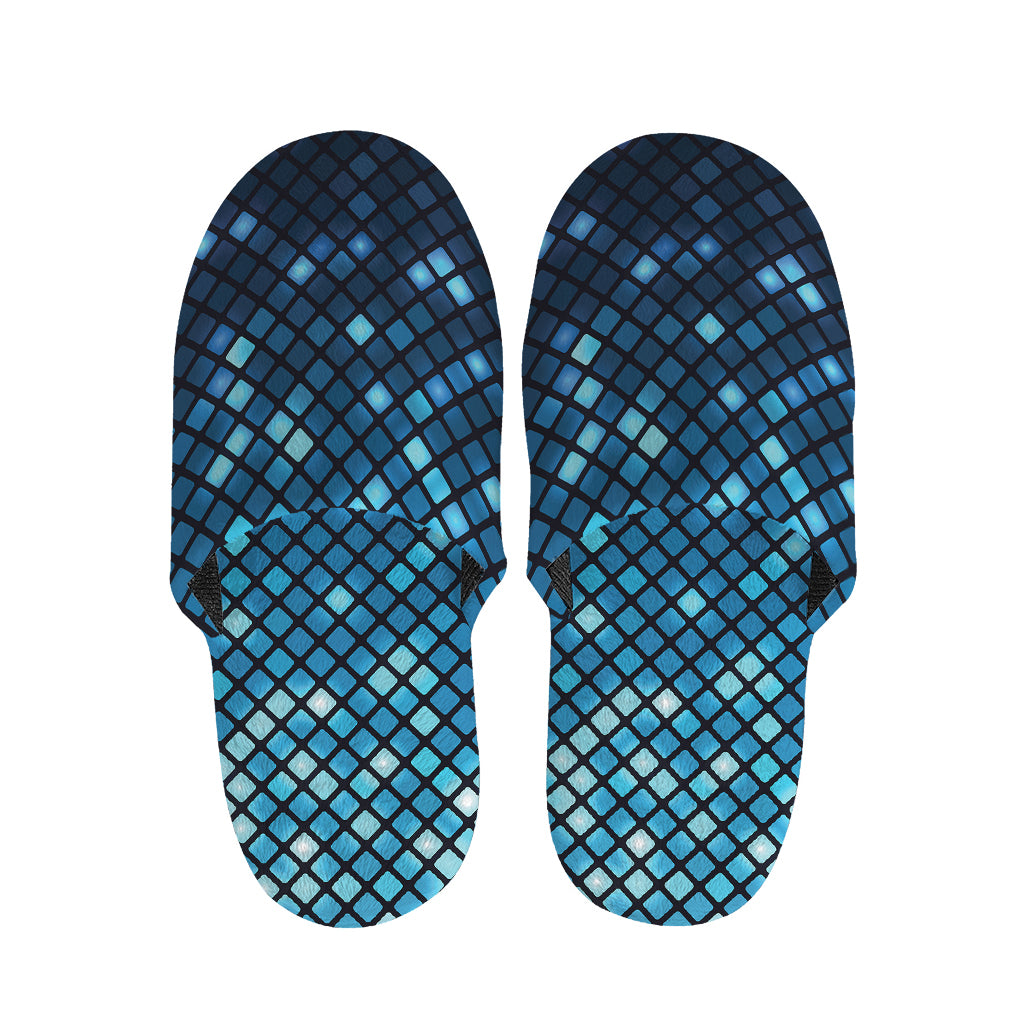 Blue Disco Lights Pattern Print Slippers