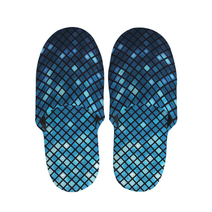Blue Disco Lights Pattern Print Slippers