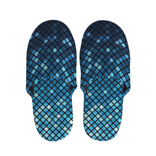 Blue Disco Lights Pattern Print Slippers