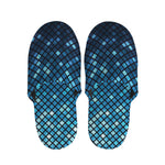 Blue Disco Lights Pattern Print Slippers