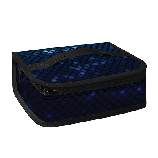 Blue Disco Lights Pattern Print Small Lunch Bag
