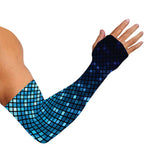 Blue Disco Lights Pattern Print Sun Protection Arm Sleeves