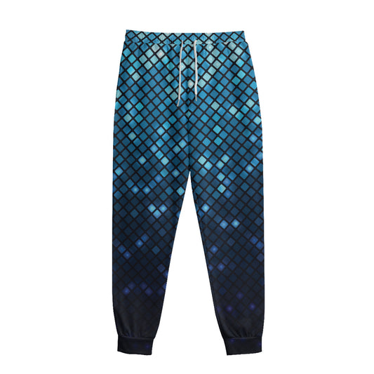Blue Disco Lights Pattern Print Sweatpants