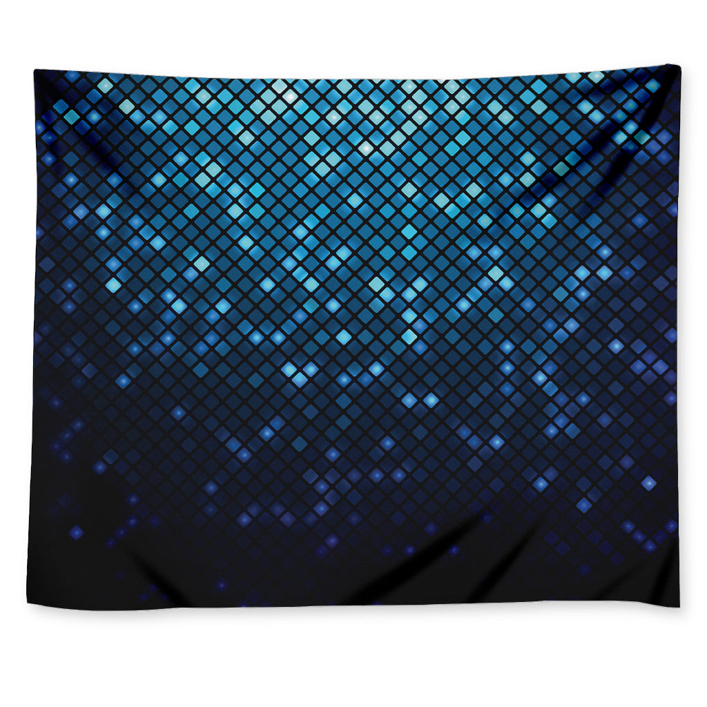 Blue Disco Lights Pattern Print Tapestry