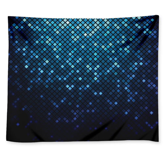 Blue Disco Lights Pattern Print Tapestry