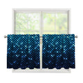 Blue Disco Lights Pattern Print Tier Curtains