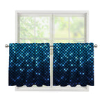 Blue Disco Lights Pattern Print Tier Curtains