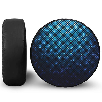 Blue Disco Lights Pattern Print Tire Cover