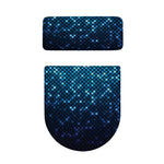 Blue Disco Lights Pattern Print Toilet Lid And Tank Cover Set
