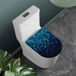 Blue Disco Lights Pattern Print Toilet Lid Cover