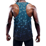 Blue Disco Lights Pattern Print Training Tank Top
