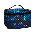 Blue Disco Lights Pattern Print Travel Makeup Bag