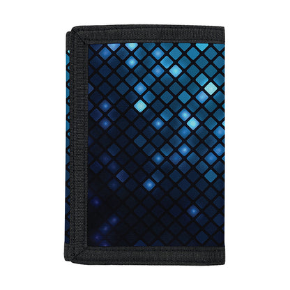 Blue Disco Lights Pattern Print Trifold Wallet