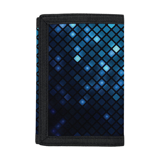 Blue Disco Lights Pattern Print Trifold Wallet
