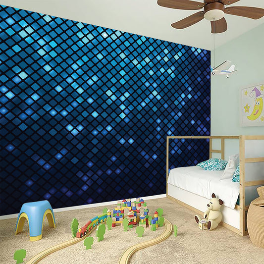 Blue Disco Lights Pattern Print Wall Sticker
