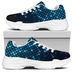Blue Disco Lights Pattern Print White Chunky Shoes