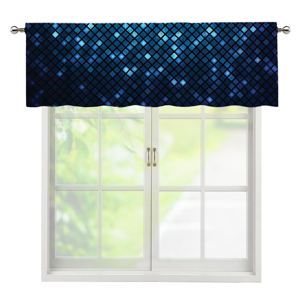 Blue Disco Lights Pattern Print Window Valance