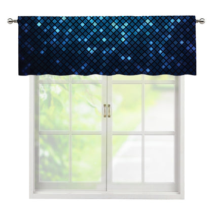 Blue Disco Lights Pattern Print Window Valance