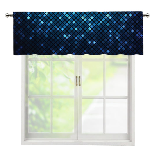 Blue Disco Lights Pattern Print Window Valance