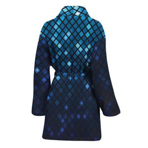 Blue Disco Lights Pattern Print Women's Bathrobe