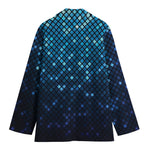 Blue Disco Lights Pattern Print Women's Cotton Blazer