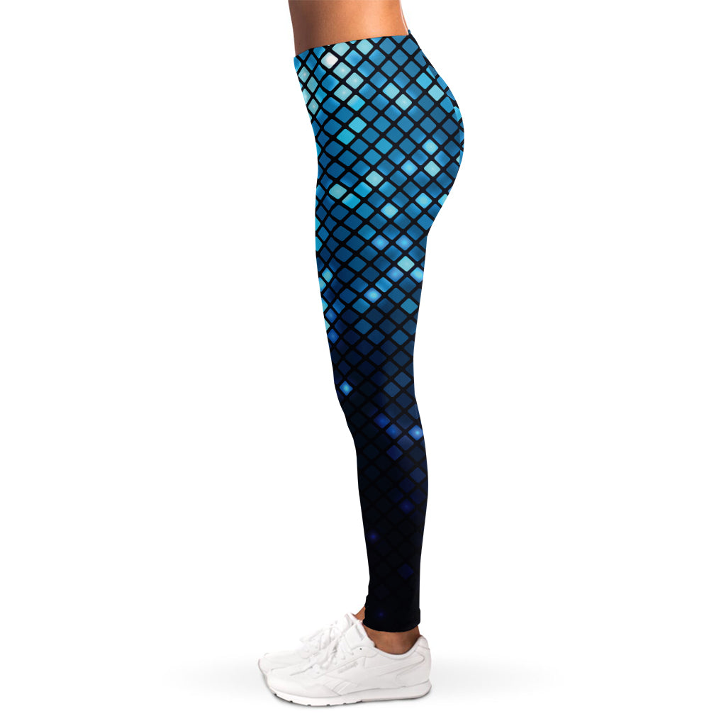 Blue Disco Lights Pattern Print Women's Leggings
