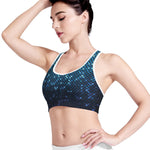 Blue Disco Lights Pattern Print Women's Sports Bra