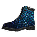 Blue Disco Lights Pattern Print Work Boots