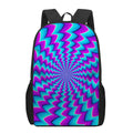 Blue Dizzy Moving Optical Illusion 17 Inch Backpack