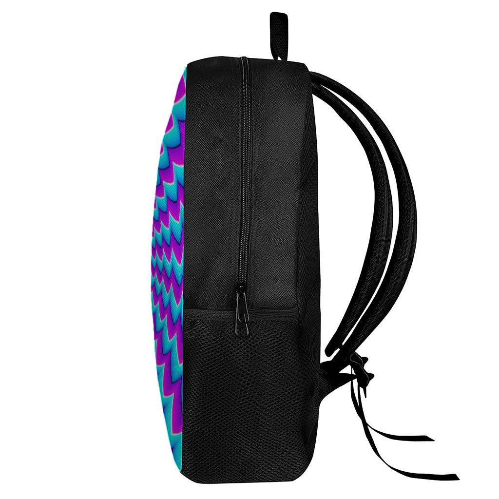 Blue Dizzy Moving Optical Illusion 17 Inch Backpack