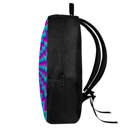 Blue Dizzy Moving Optical Illusion 17 Inch Backpack