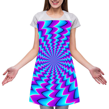 Blue Dizzy Moving Optical Illusion Adjustable Apron