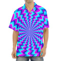 Blue Dizzy Moving Optical Illusion Aloha Shirt