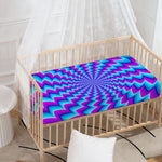 Blue Dizzy Moving Optical Illusion Baby Crib Sheet