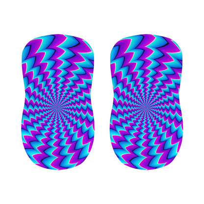 Blue Dizzy Moving Optical Illusion Bar Stool Covers