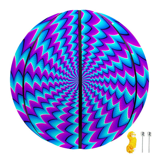 Blue Dizzy Moving Optical Illusion Basketball