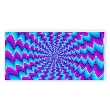 Blue Dizzy Moving Optical Illusion Beach Towel