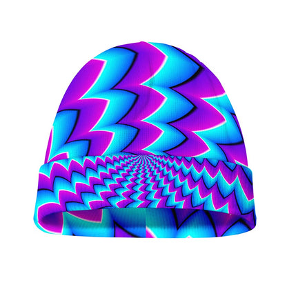 Blue Dizzy Moving Optical Illusion Beanie