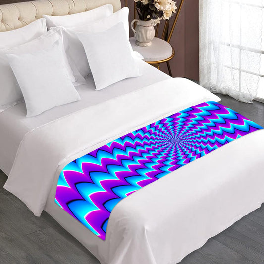 Blue Dizzy Moving Optical Illusion Bed Runner