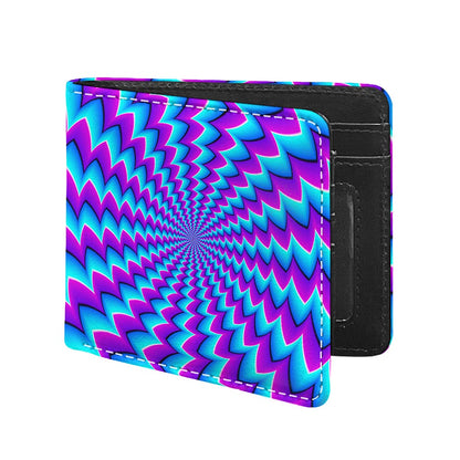 Blue Dizzy Moving Optical Illusion Bifold Wallet