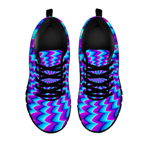 Blue Dizzy Moving Optical Illusion Black Running Shoes