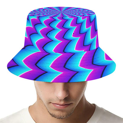 Blue Dizzy Moving Optical Illusion Bucket Hat