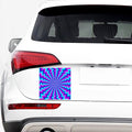 Blue Dizzy Moving Optical Illusion Car Sticker