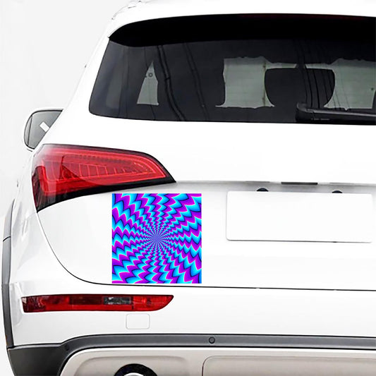 Blue Dizzy Moving Optical Illusion Car Sticker
