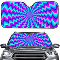 Blue Dizzy Moving Optical Illusion Car Windshield Sun Shade